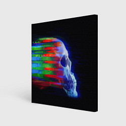 Картина квадратная Color glitch skull