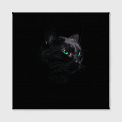 Холст квадратный Черна кошка с изумрудными глазами, цвет: 3D-принт — фото 2