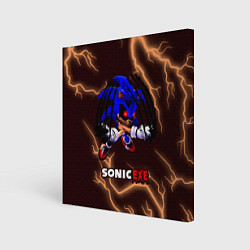 Холст квадратный SONIC EXE Молнии, цвет: 3D-принт