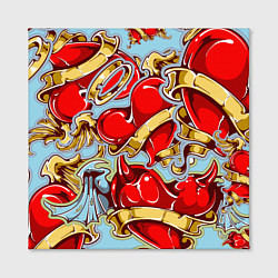 Холст квадратный Сердца влюбленных, цвет: 3D-принт — фото 2
