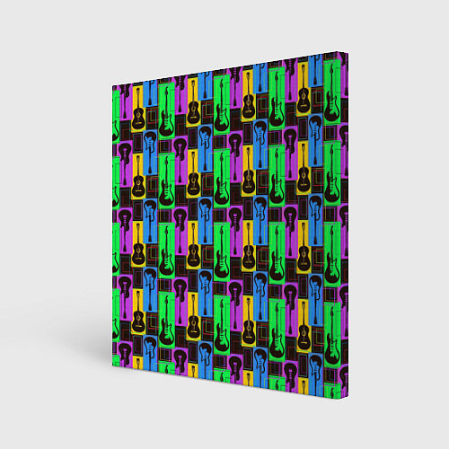 Картина квадратная Красочные Гитары / 3D-принт – фото 1