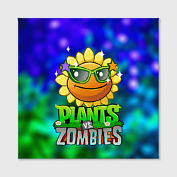 Холст квадратный Plants vs Zombies подсолнух, цвет: 3D-принт — фото 2