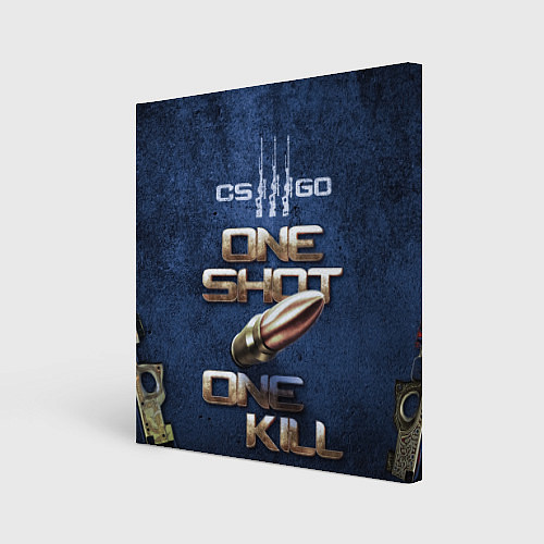 Картина квадратная One Shot One Kill CS GO / 3D-принт – фото 1