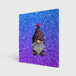 Картина квадратная Зимний гном в шапке
