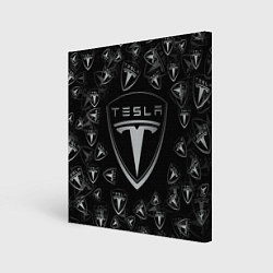 Холст квадратный TESLA BIG LOGO PATTERN, цвет: 3D-принт