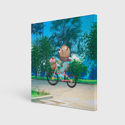 Картина квадратная Медведь на велосипеде