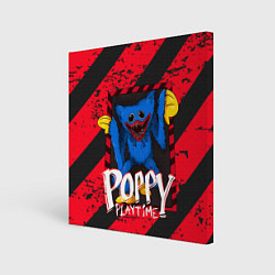 Холст квадратный Poppy Playtime RED WARNING, цвет: 3D-принт