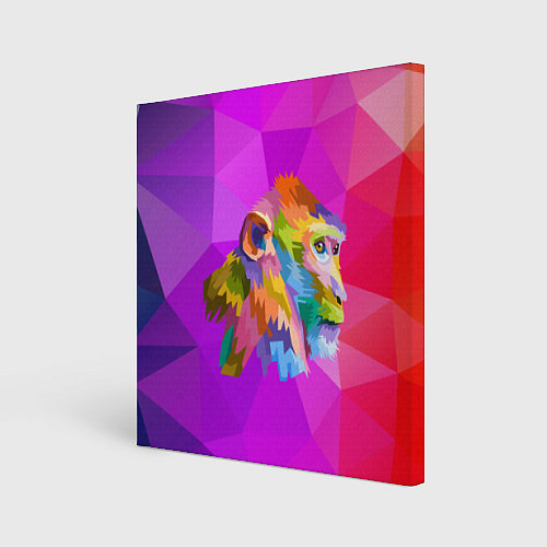 Картина квадратная Цветная обезьяна Color monkey / 3D-принт – фото 1