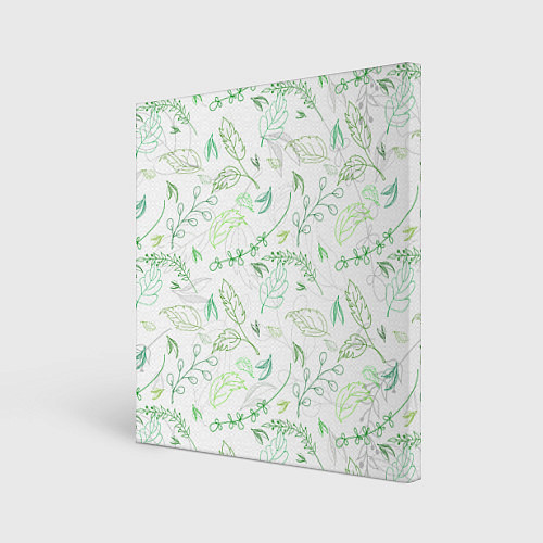 Картина квадратная Хаос из зелёных веток и листьев / 3D-принт – фото 1