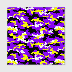 Холст квадратный Камуфляж Фиолетово-Жёлтый, цвет: 3D-принт — фото 2