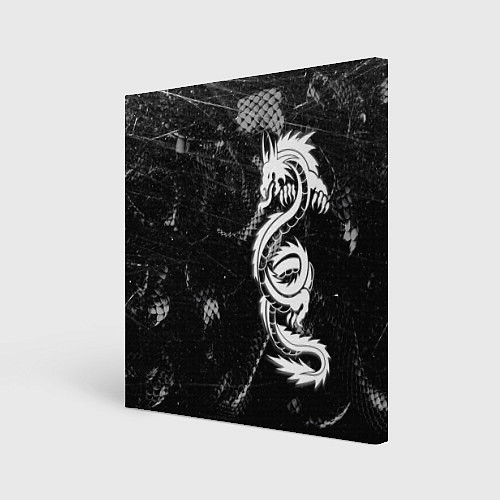 Картина квадратная Китайский Дракон Чб Dragon Snake / 3D-принт – фото 1