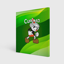 Холст квадратный Хитрая чашечка cuphead, цвет: 3D-принт