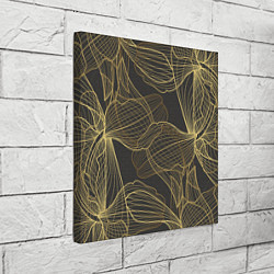 Холст квадратный Цветы, линии, узоры, цвет: 3D-принт — фото 2