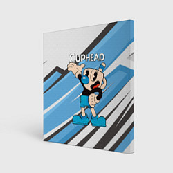 Холст квадратный Cuphead синяя чашечка, цвет: 3D-принт