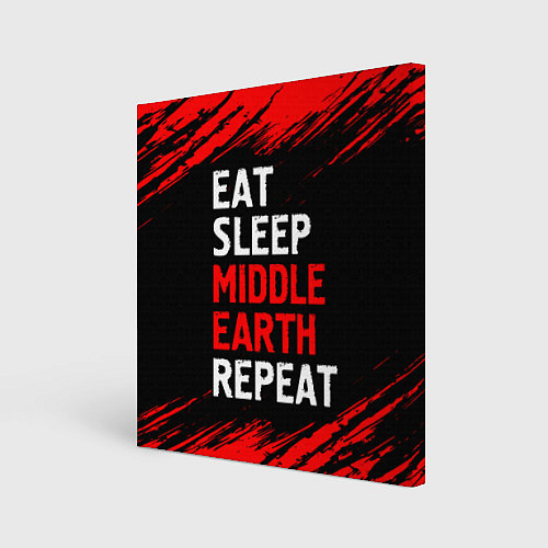 Картина квадратная Eat Sleep Middle Earth Repeat Краски / 3D-принт – фото 1