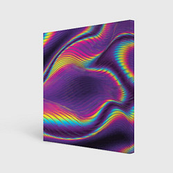 Холст квадратный Neon fashion pattern Wave, цвет: 3D-принт