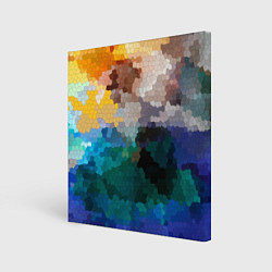 Холст квадратный Осенний мозаичный узор, цвет: 3D-принт