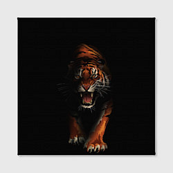Холст квадратный Тигр на черном фоне, цвет: 3D-принт — фото 2