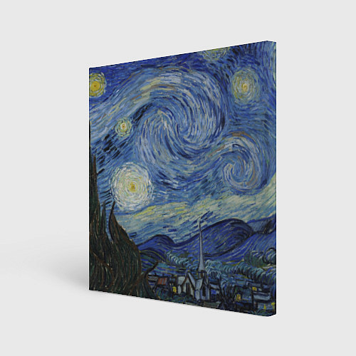 Картина квадратная Звездная ночь Ван Гога / 3D-принт – фото 1