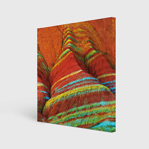 Картина квадратная Знаменитые разноцветные горы Китай / 3D-принт – фото 1