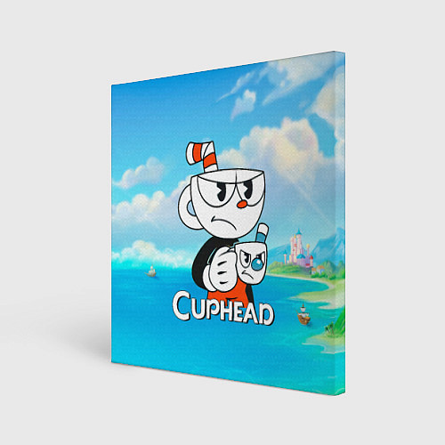 Картина квадратная Cuphead сердитая чашечка / 3D-принт – фото 1