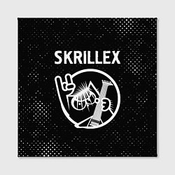 Холст квадратный Skrillex - КОТ - Потертости, цвет: 3D-принт — фото 2