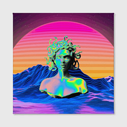 Холст квадратный Gorgon Medusa Vaporwave Neon Mountains, цвет: 3D-принт — фото 2