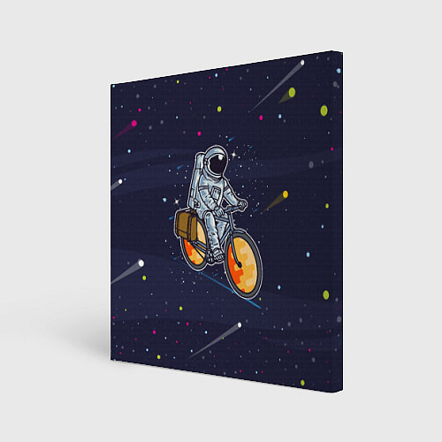 Картина квадратная Космонавт на велосипеде / 3D-принт – фото 1