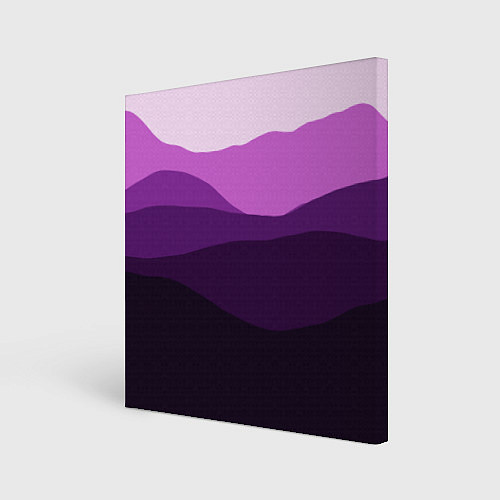 Картина квадратная Фиолетовый градиент горы абстракция / 3D-принт – фото 1