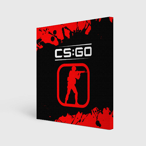 Картина квадратная CS:GO лого с линиями и спецназом / 3D-принт – фото 1