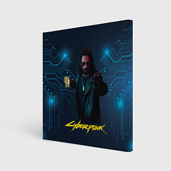 Холст квадратный Johnny Cyberpunk2077, цвет: 3D-принт