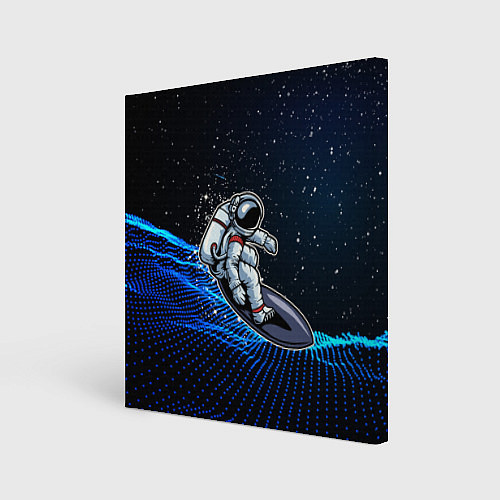 Картина квадратная Космонавт на серфинге / 3D-принт – фото 1