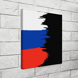 Холст квадратный Российский триколор на темном фоне, цвет: 3D-принт — фото 2