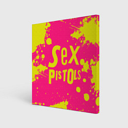 Холст квадратный Sex Pistols Yellow Logo, цвет: 3D-принт