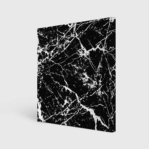 Картина квадратная Текстура чёрного мрамора Texture of black marble / 3D-принт – фото 1