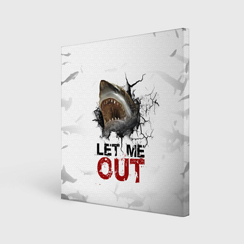 Картина квадратная Акула Let me out - пасть акулы / 3D-принт – фото 1