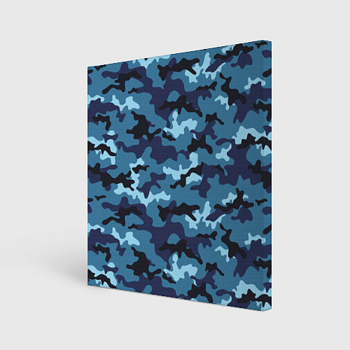 Картина квадратная Камуфляж Тёмно-Синий Camouflage Dark-Blue / 3D-принт – фото 1