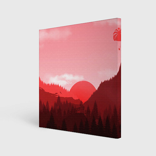 Картина квадратная Закат в горах в розовых тонах / 3D-принт – фото 1