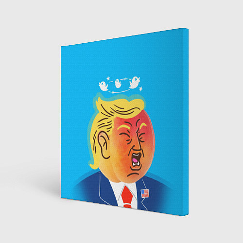 Картина квадратная Дональд Трамп и Твиттер / 3D-принт – фото 1