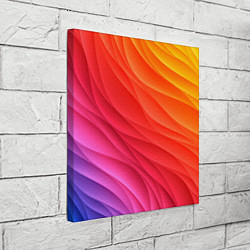 Холст квадратный Разноцветные цифровые волны, цвет: 3D-принт — фото 2