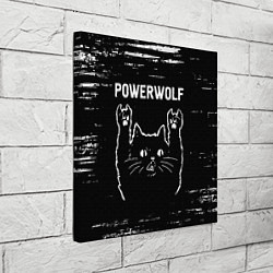 Холст квадратный Группа Powerwolf и Рок Кот, цвет: 3D-принт — фото 2