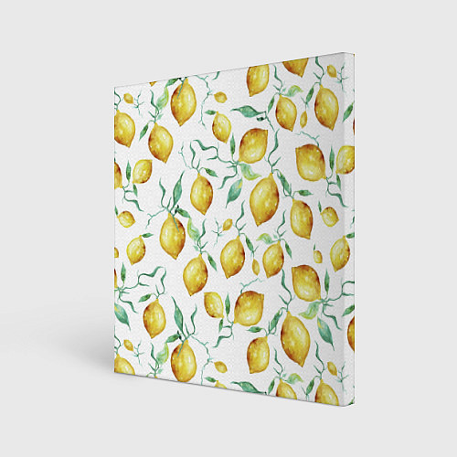 Картина квадратная Лимоны Нарисованные Акварелью / 3D-принт – фото 1