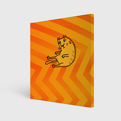 Картина квадратная Уставший рыжий кот