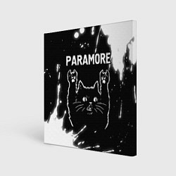 Холст квадратный Группа Paramore и Рок Кот, цвет: 3D-принт