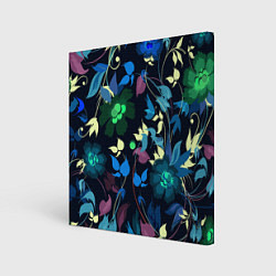 Картина квадратная Color summer night Floral pattern