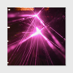 Холст квадратный Неоновые лазеры во тьме - Розовый, цвет: 3D-принт — фото 2