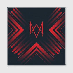 Холст квадратный Красный Символ Watch Dogs на темном фоне со стрелк, цвет: 3D-принт — фото 2