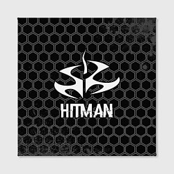 Холст квадратный Hitman Glitch на темном фоне, цвет: 3D-принт — фото 2