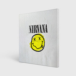 Холст квадратный Nirvana логотип гранж, цвет: 3D-принт