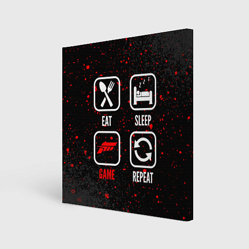 Картина квадратная Eat, Sleep, Forza Horizon, Repeat / 3D-принт – фото 1